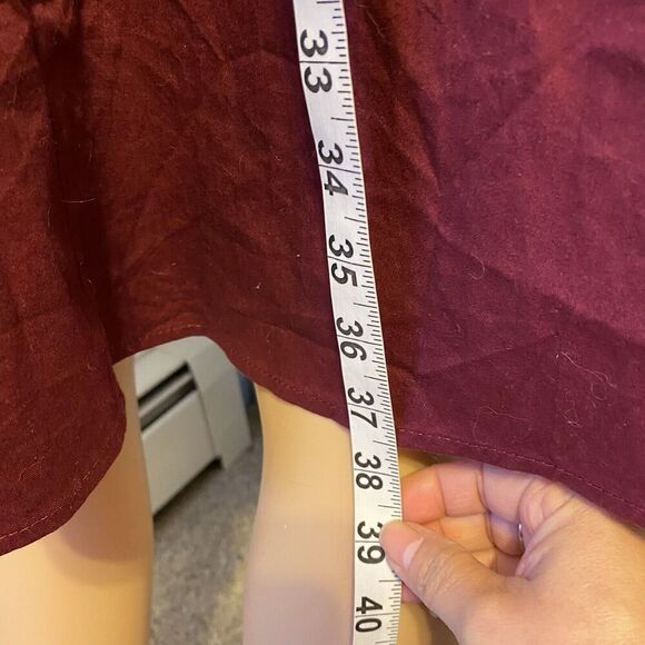 VTG 1980s Dressystar Milkmaid MidiDress MaroonBlack Goth Vamp Halter Strap Tie - Picture 3 of 12